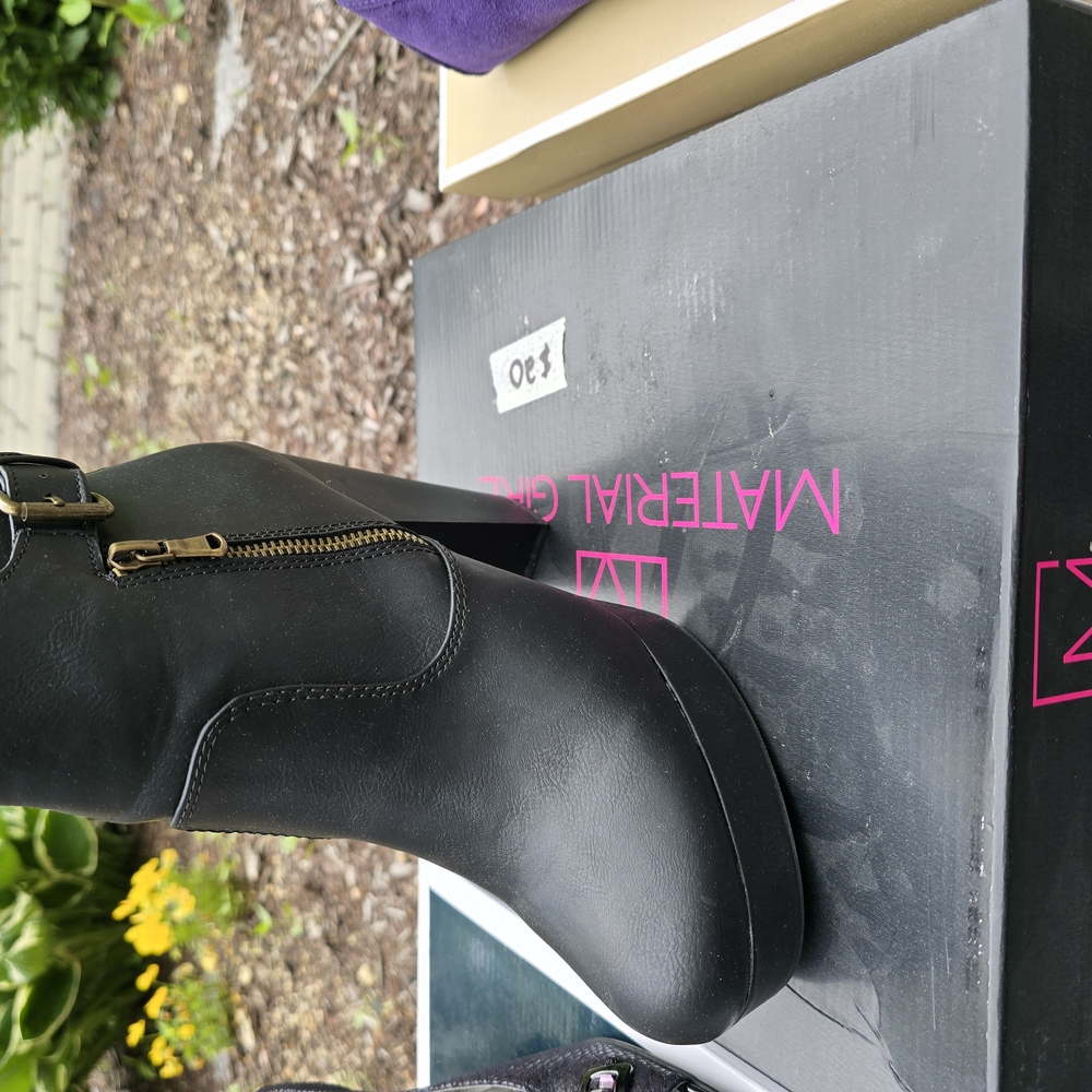 Material Girl Black Ankle Booties Sleek Design